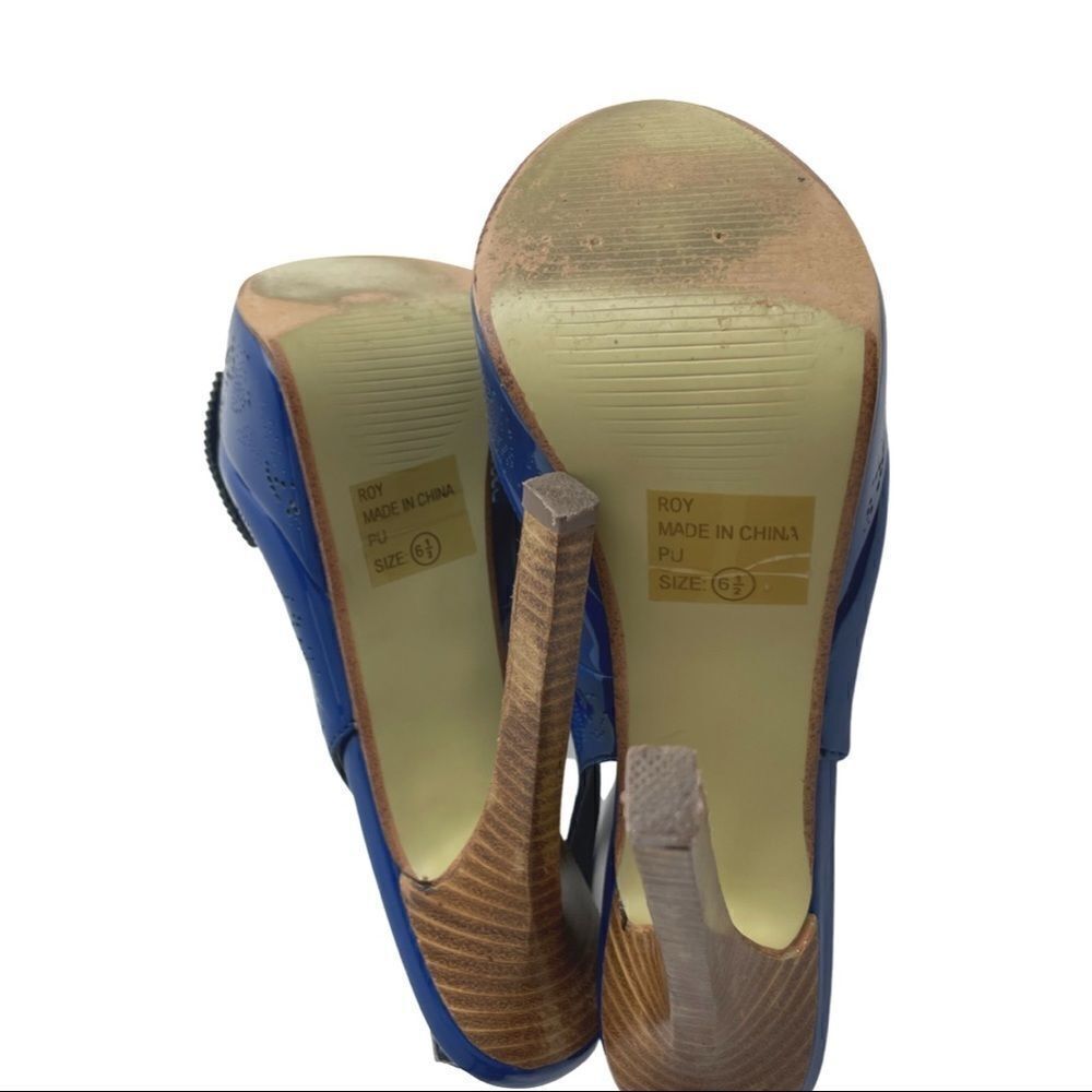 Two Lips Roy Platform Slingback Peep Toe Heels - Picture 10 of 11